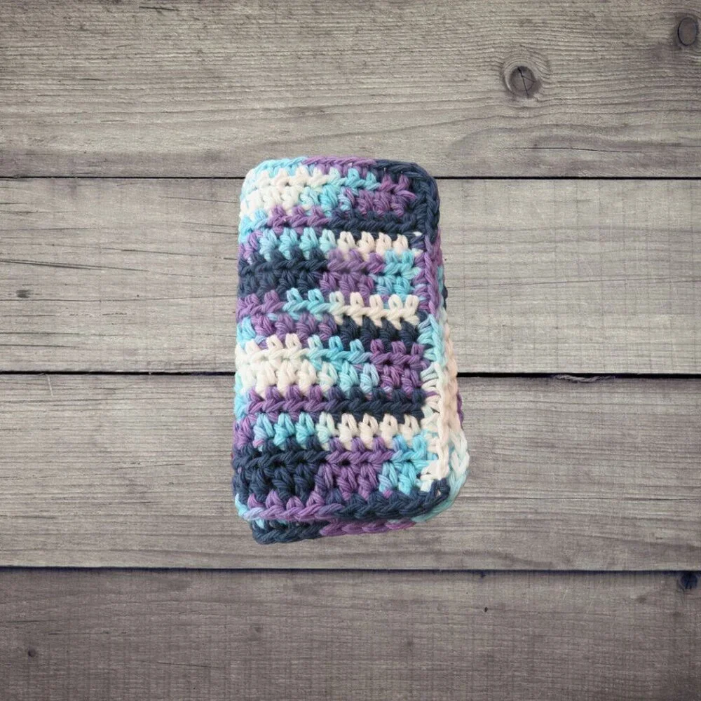 Handmade Crochet Dishcloth, Set of 3, Cotton Yarn Moondance